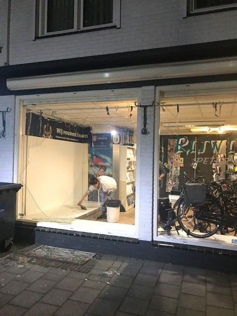 Roermond glasschade fietsenwinkel