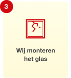 stap 3: Glaspunt monteert het glas