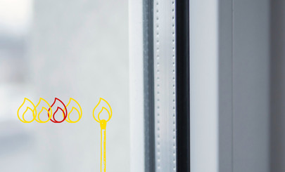 Vlammetjes test voorbeeld HR++ glas